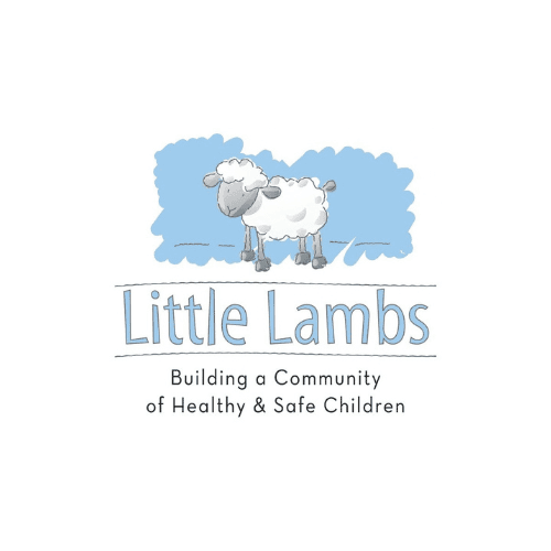 Little Lambs logo with cartoon sheep: Building a Community of Healthy & Safe Children.