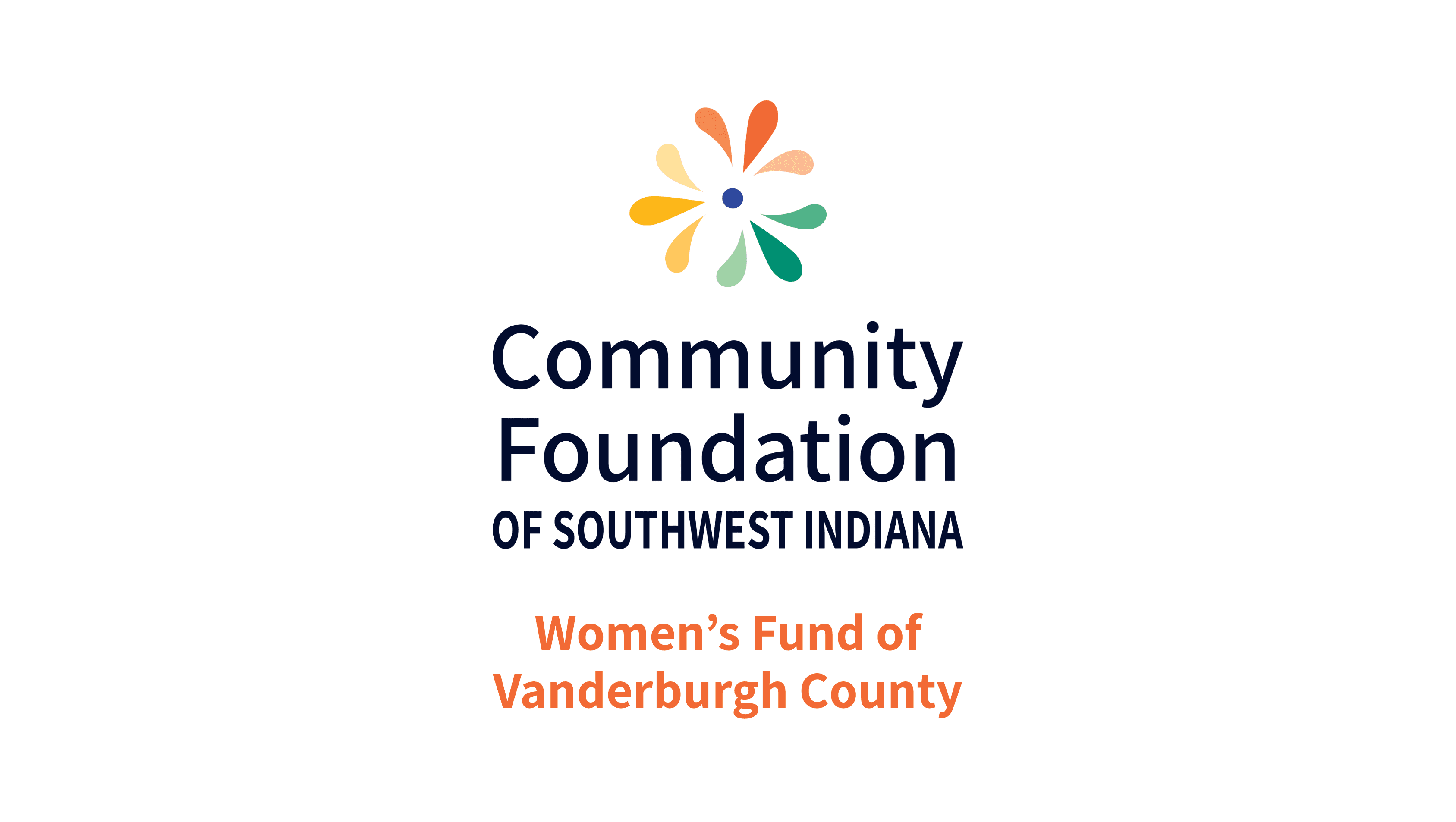 Community Foundation of Southwest Indiana logo with colorful sunburst icon and Women's Fund text.